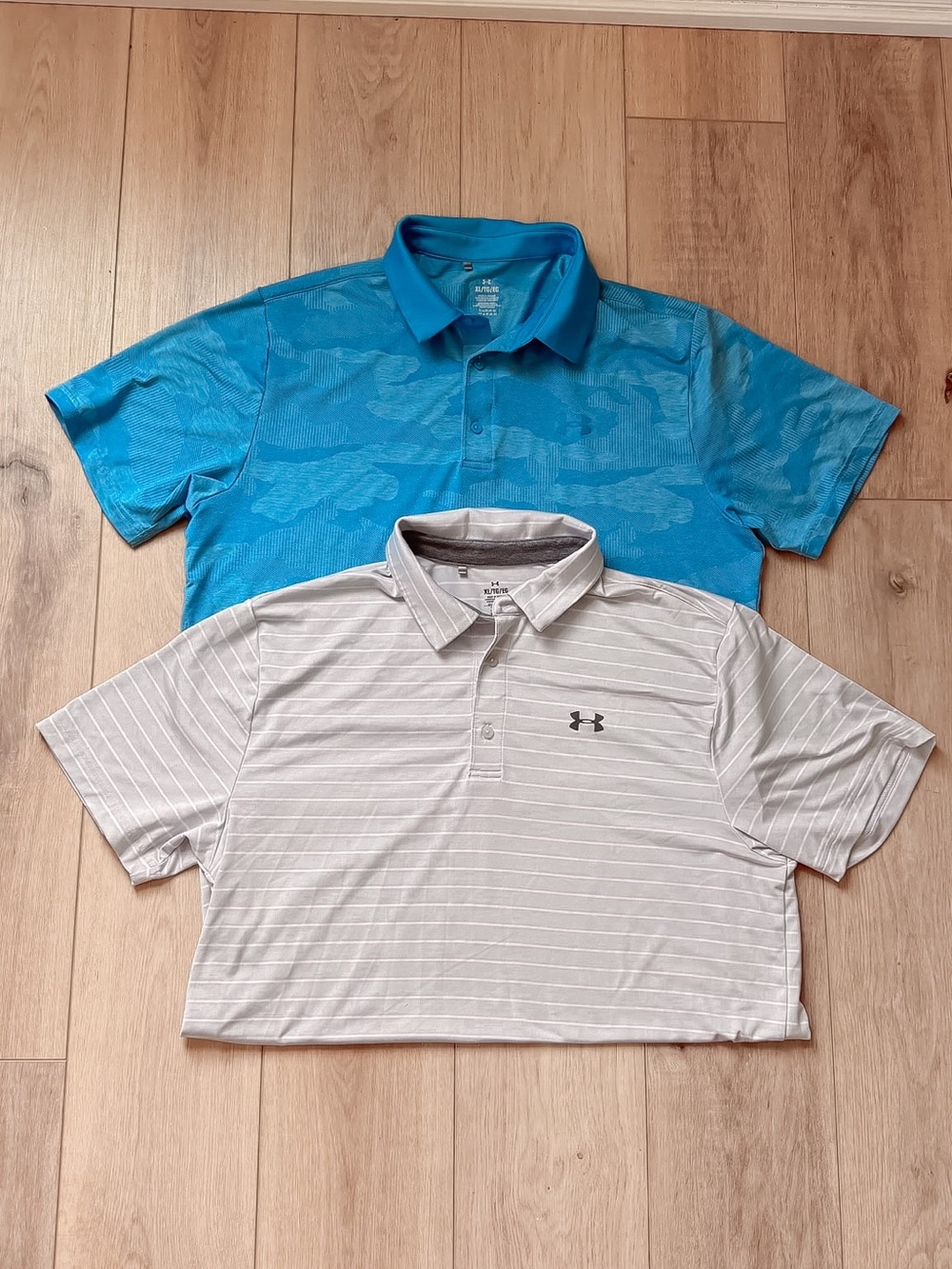 UNDER ARMOUR MENS PLAYOFF POLO BUNDLE SIZE XL BLUE GRAY NWOT